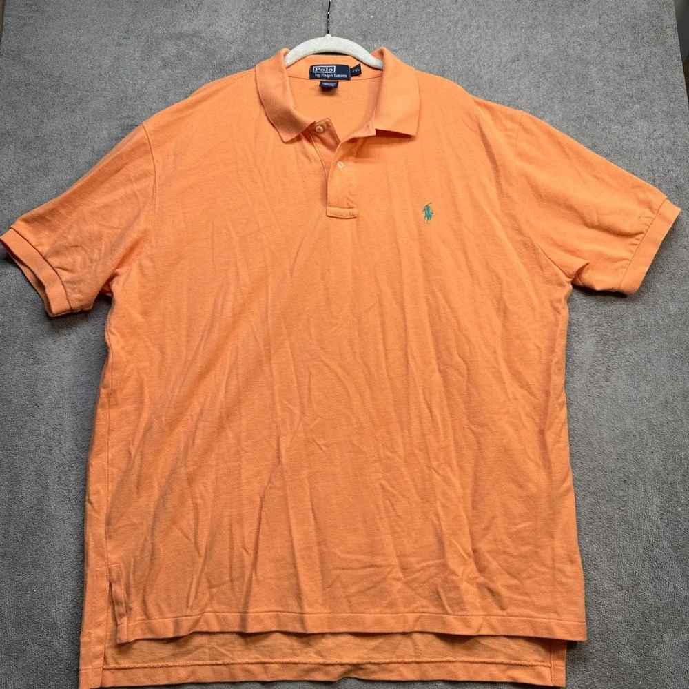 Polo Ralph Lauren‎ Men's Orange Classic Fit Mesh Cotton Polo Shirt XXL